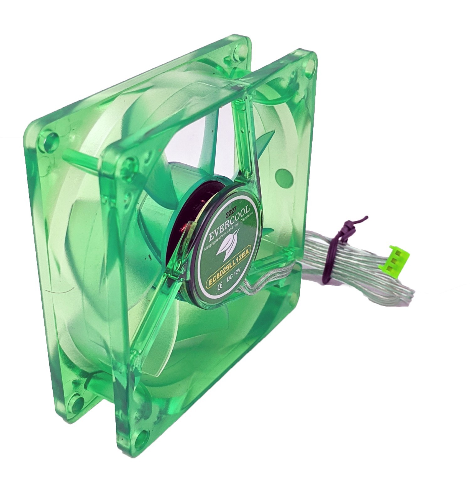 3pack: 16dBA Super Quiet Evercool Ever Green 80mm 3pin PC Case Cooling Fan EGF-8