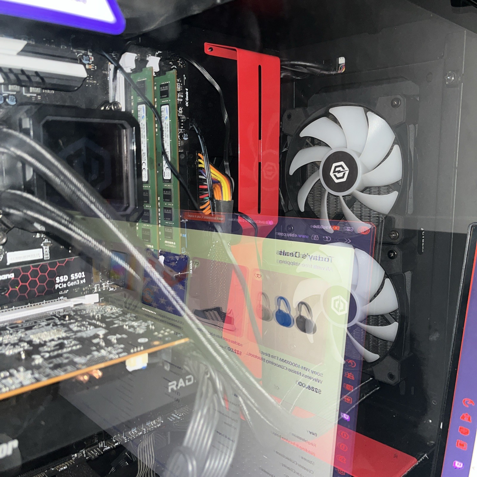 CyberPower 240mm RGB AIO Liquid Cooler Black Used w/ Hardware & RGB Fans+I5 cpu