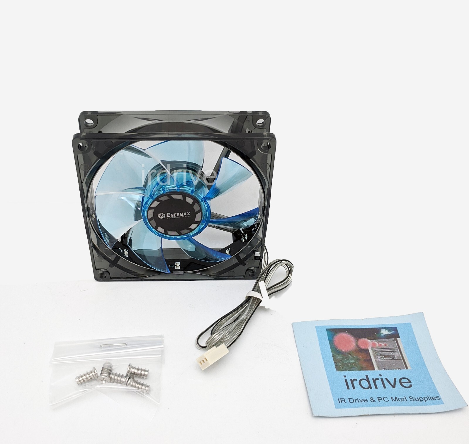 NEW Enermax 90mm x 25mm Blue LED 3-pin 12V PC Case Cooling Fan + Screws
