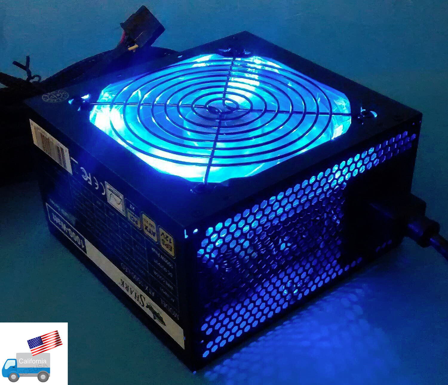NEW Silent 1000W 2x PCIE Round Fan Grill Gaming PC ATX/EPS 12V LED Power Supply