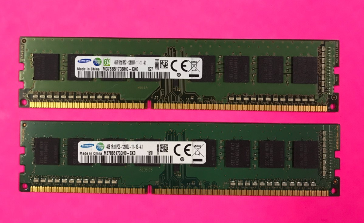 8 GB(2X4GB)Samsung DDR3 PC3-12800 Desktop Memory M378B5173BH0-CK0