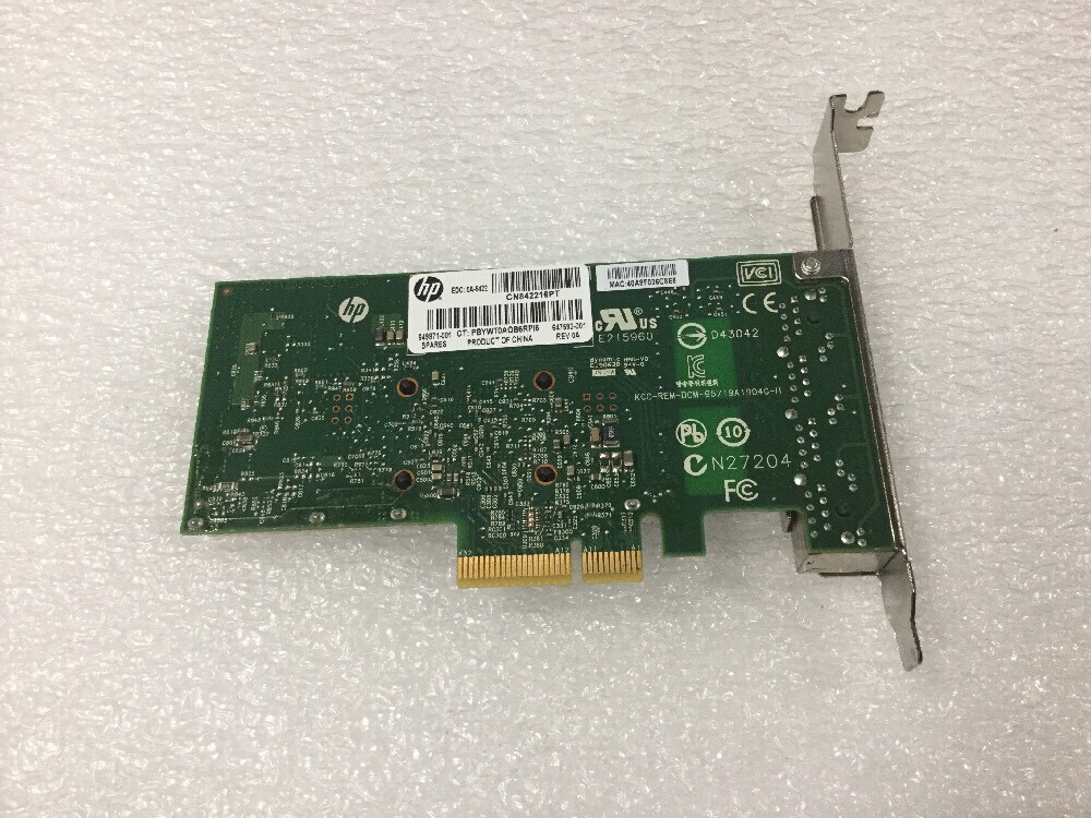 HP 647594-B21 Ethernet 1Gb 4-Port 331T Adapter Card 649871-001 647592-001