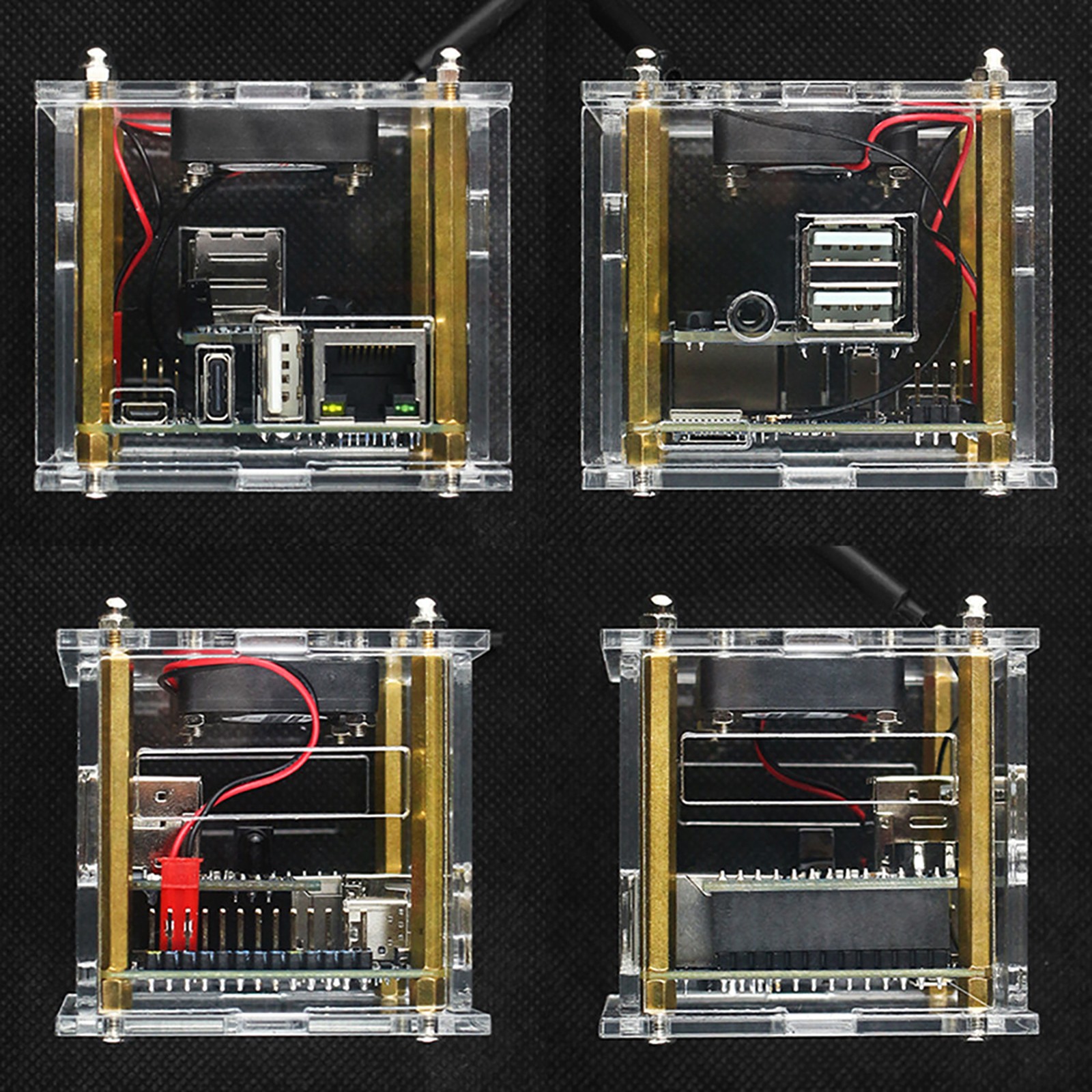 Acrylic Enclosure Clear Shell Case Part W/ Cooling Fan For Orange Pi Zero 3