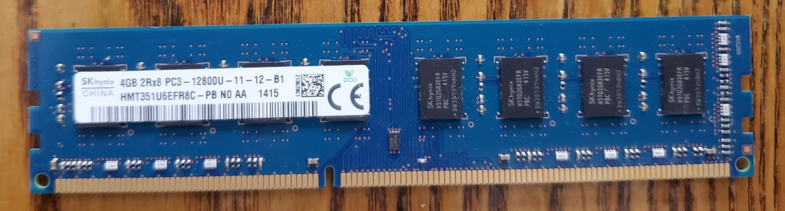 Sk Hynix 4Gb 2Rx8 PC3-12800U-11-12-B1 HMT351U6EFR8C-PB-N0-AA Memory Board