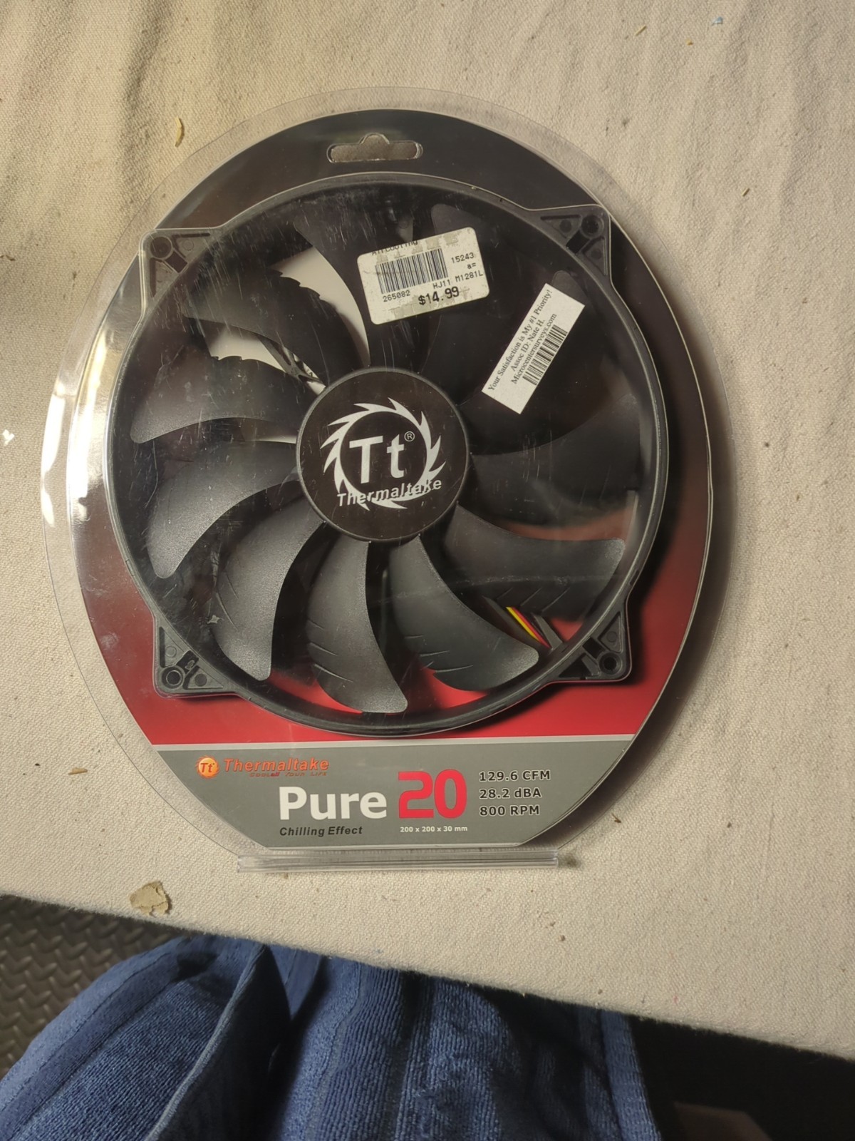 Thermaltake Pure 20 200 x 200 x 30mm Chilling Effect Fan CL-F015-PL20BL-A New