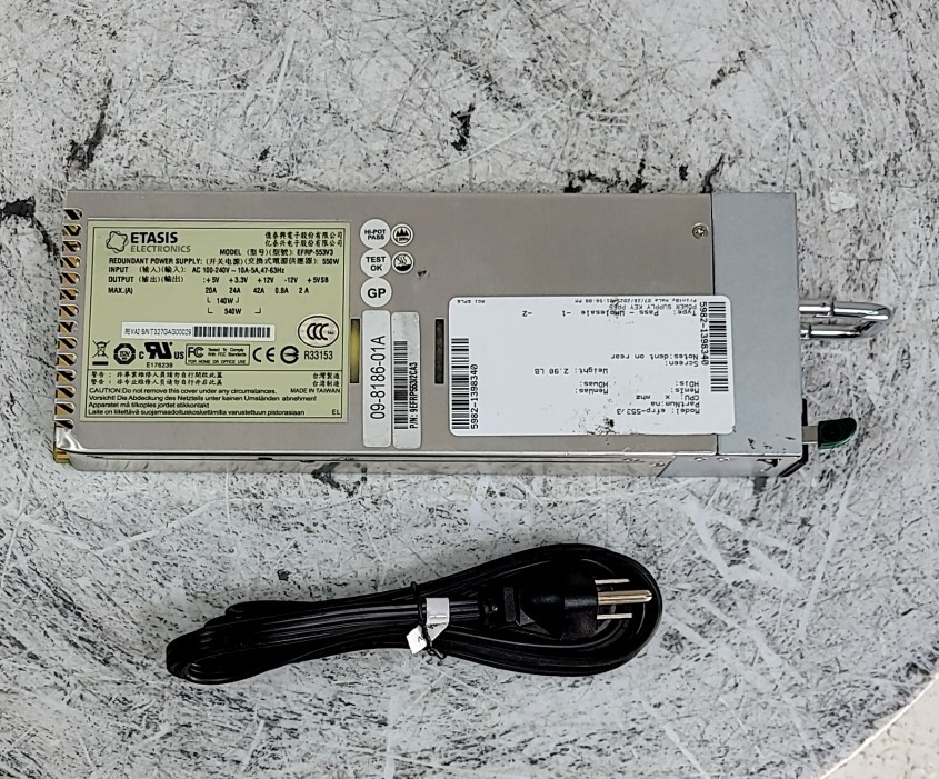 Etasis EFRP-553V3 Redundant Power Supply Unit IPC 550W SEE NOTES