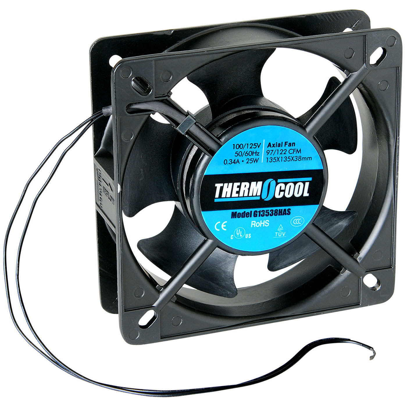 Thermocool 110 VAC Fan 135 x 38mm Sleeve Bearing 97 CFM