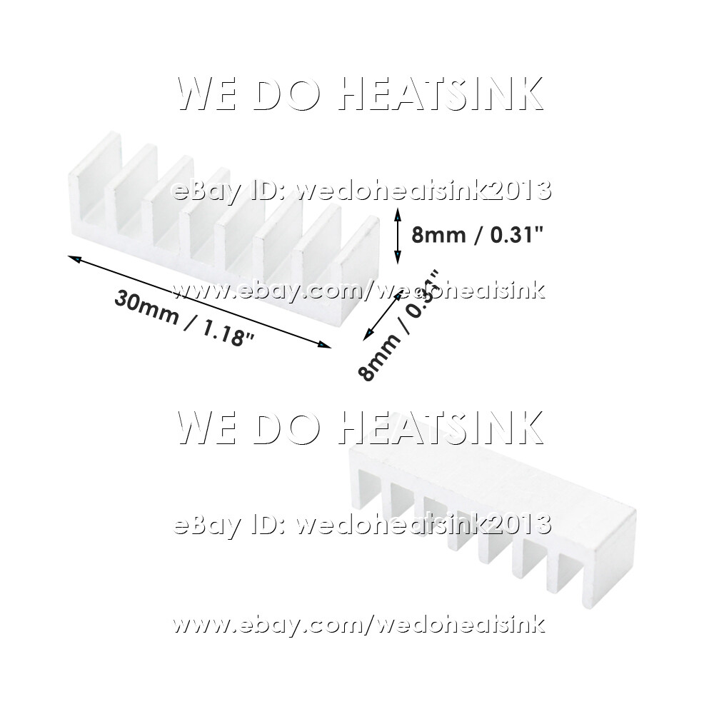 8x30x8mm With or Without Tape Silver Heatsink Radiator Cooler for DIP28 IC CPU