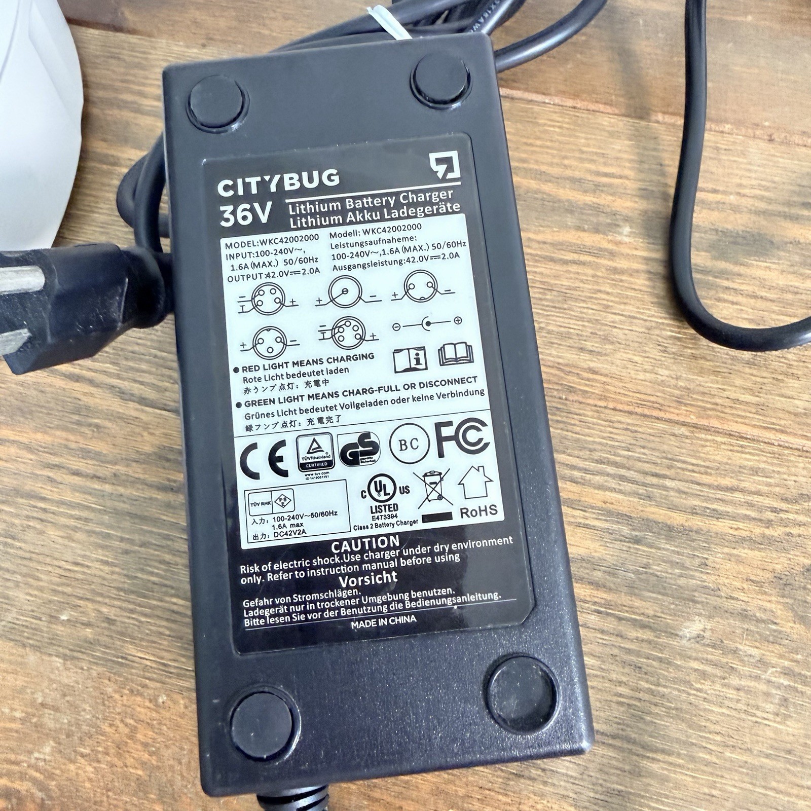 Citybug WKC42002000 36V 5-pin AC Adapter Power Supply Charger