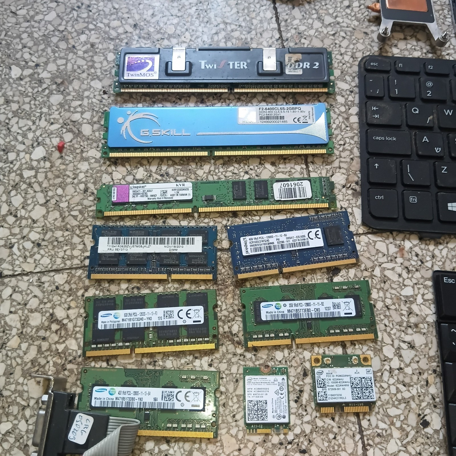 Mixed PC Hardware Lot – GPU Cards, RAM Modules, Laptop Parts & Components