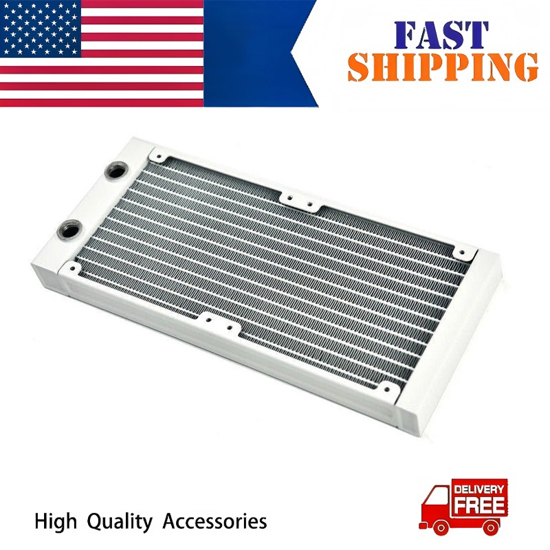 White 240mm Water-Cooled Radiator, G1/4 Aluminum, Brand New, Best-Selling