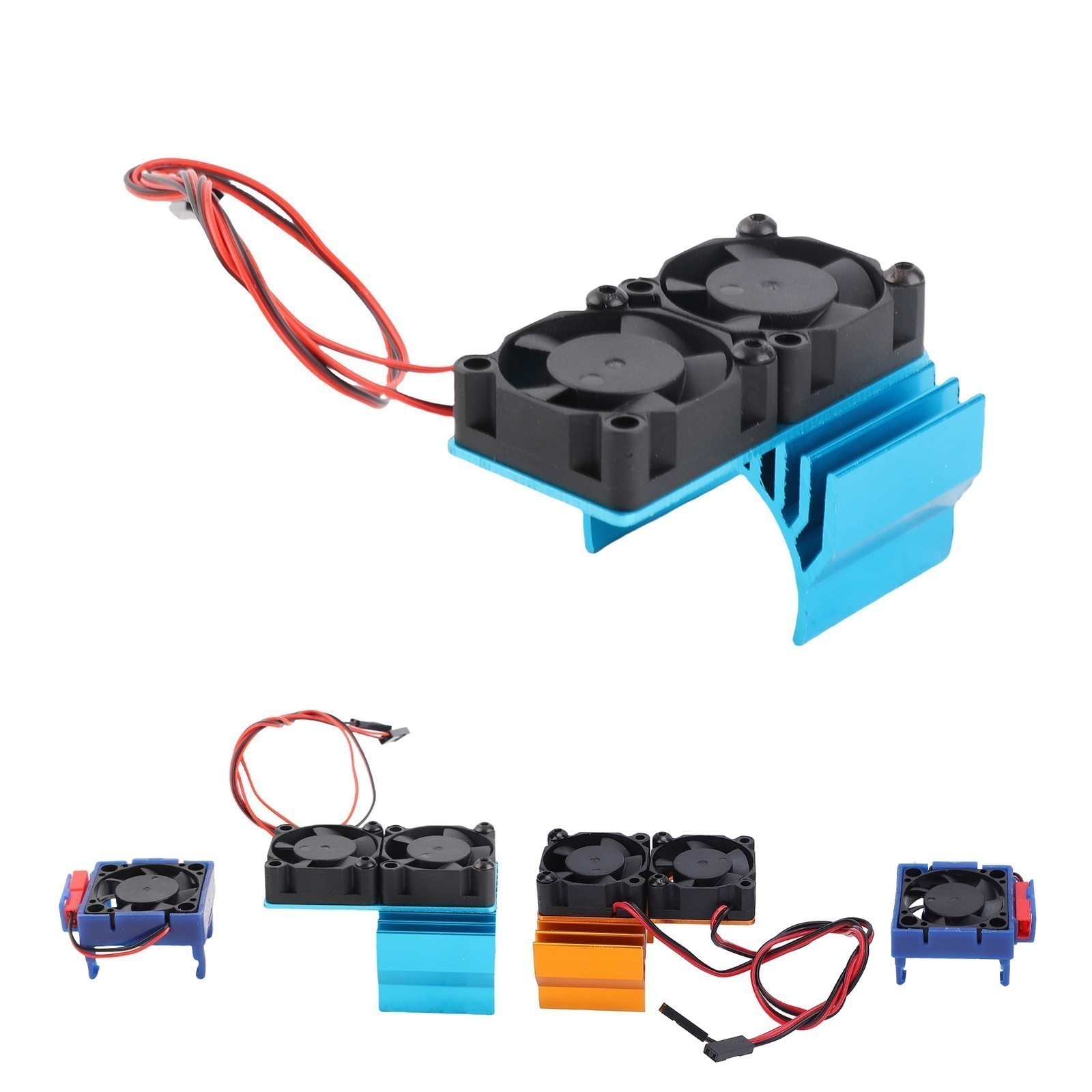 ESC Cooling Fan and Motor Dual Fan Set Aluminum Plastic Fan Set for Slash 4×4