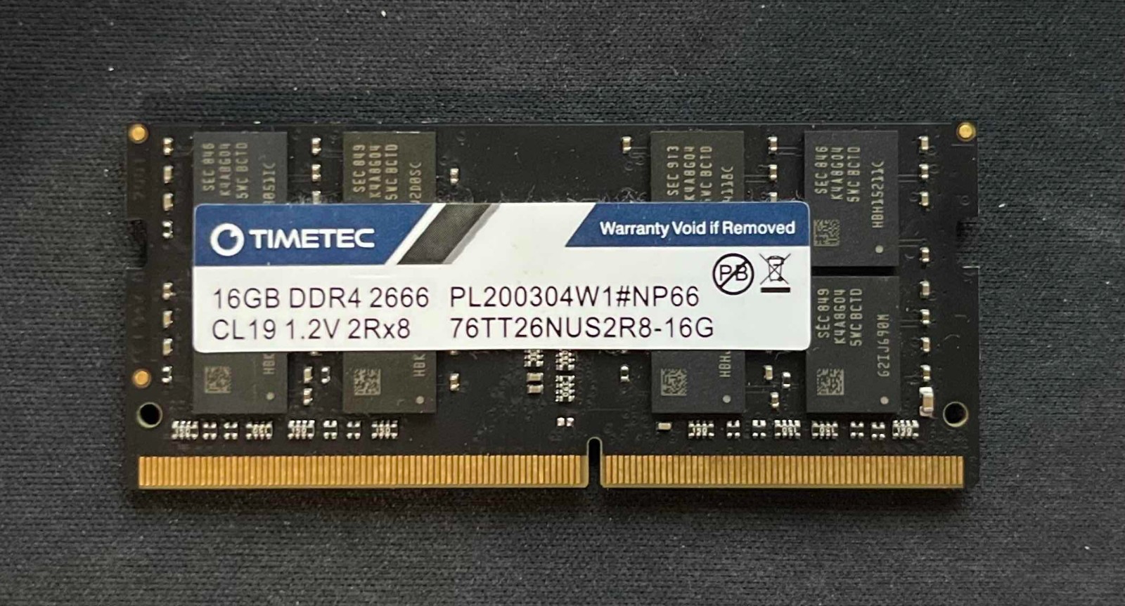 Timetec 16GB PC4-2666 2Rx8 DDR4 Laptop SODIMM Udimm RAM Memory