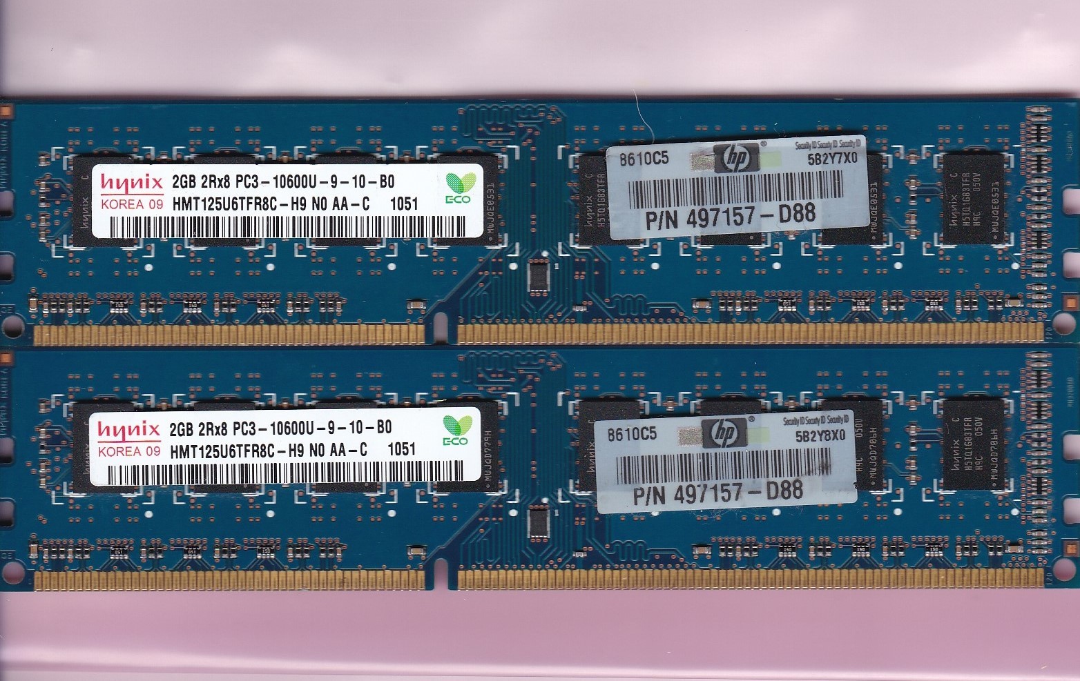 4GB 2x2GB PC3-10600 HYNIX HMT125U6TFR8C-H9 N0 AA-C HP 497157-D88 DDR3-1333 Kit
