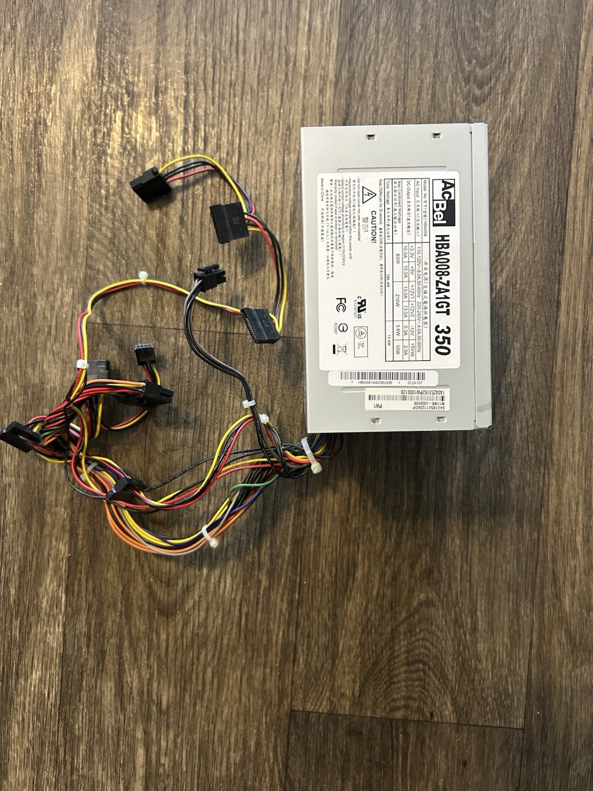 AcBel HBA008-ZA1GT Desktop Power Supply 24 Pin 350W ATX