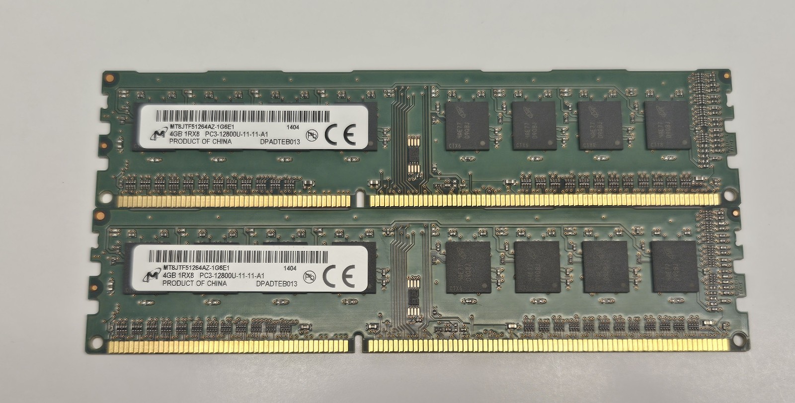 Micron 8GB Kit 2x4GB DDR3 1600MHz PC3-12800U Desktop RAM MT8JTF51264AZ-1G6E1!