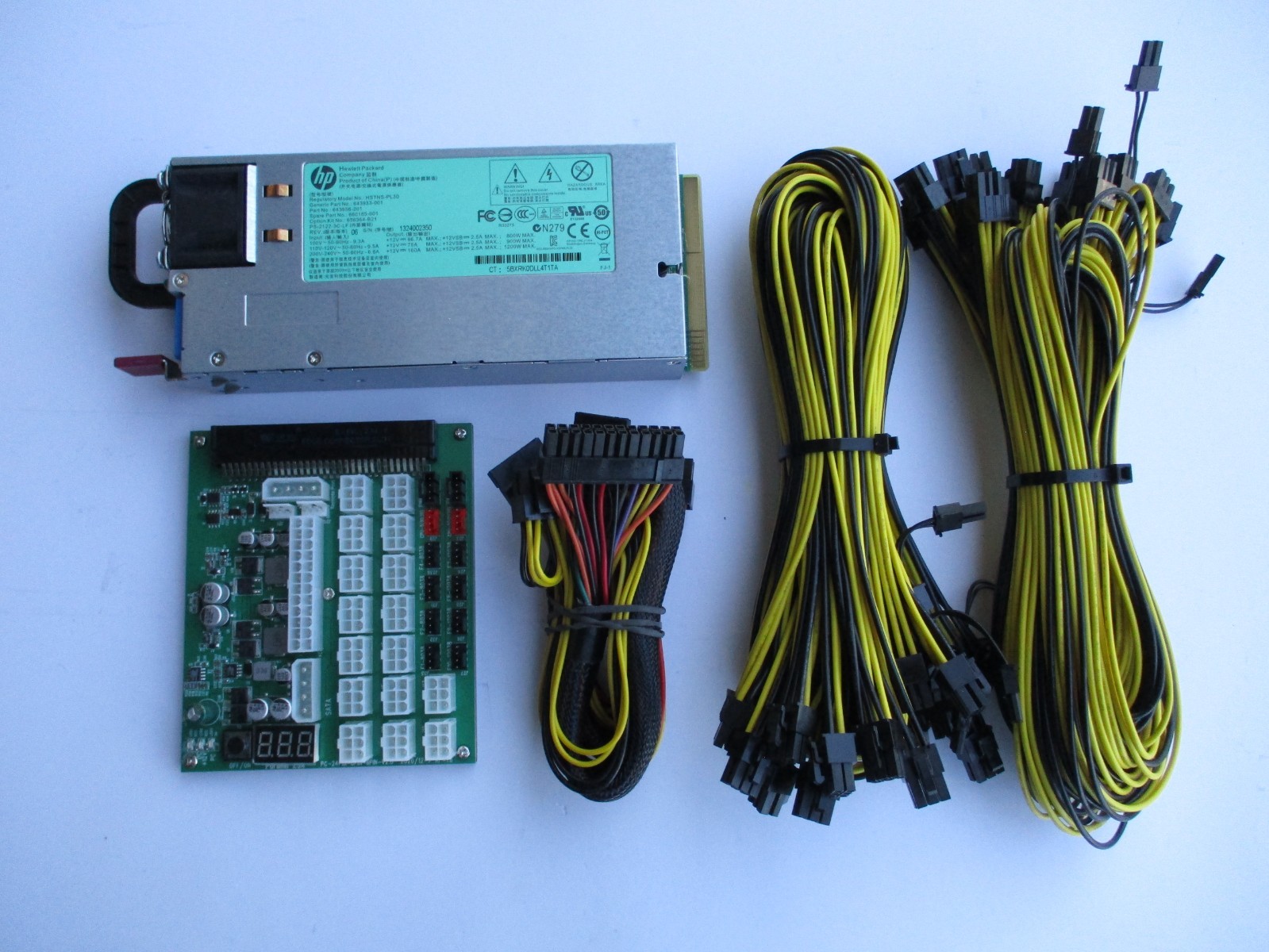 HP 1200 Watt Platinum All-In-One GPU Mining Rig Power Supply Kit ZSX