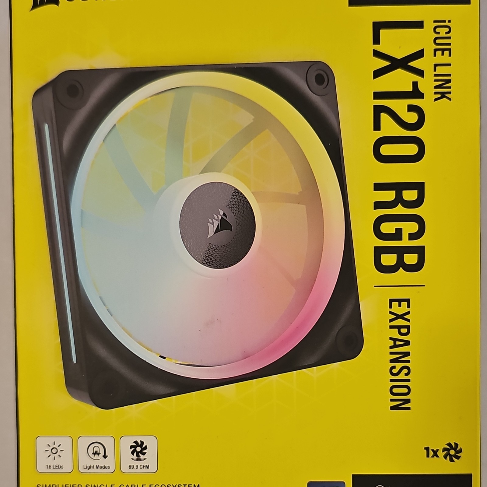 Corsair iCUE LINK LX120 RGB 120mm Magnetic Case Fan 69.9CFM 2400RPM Black