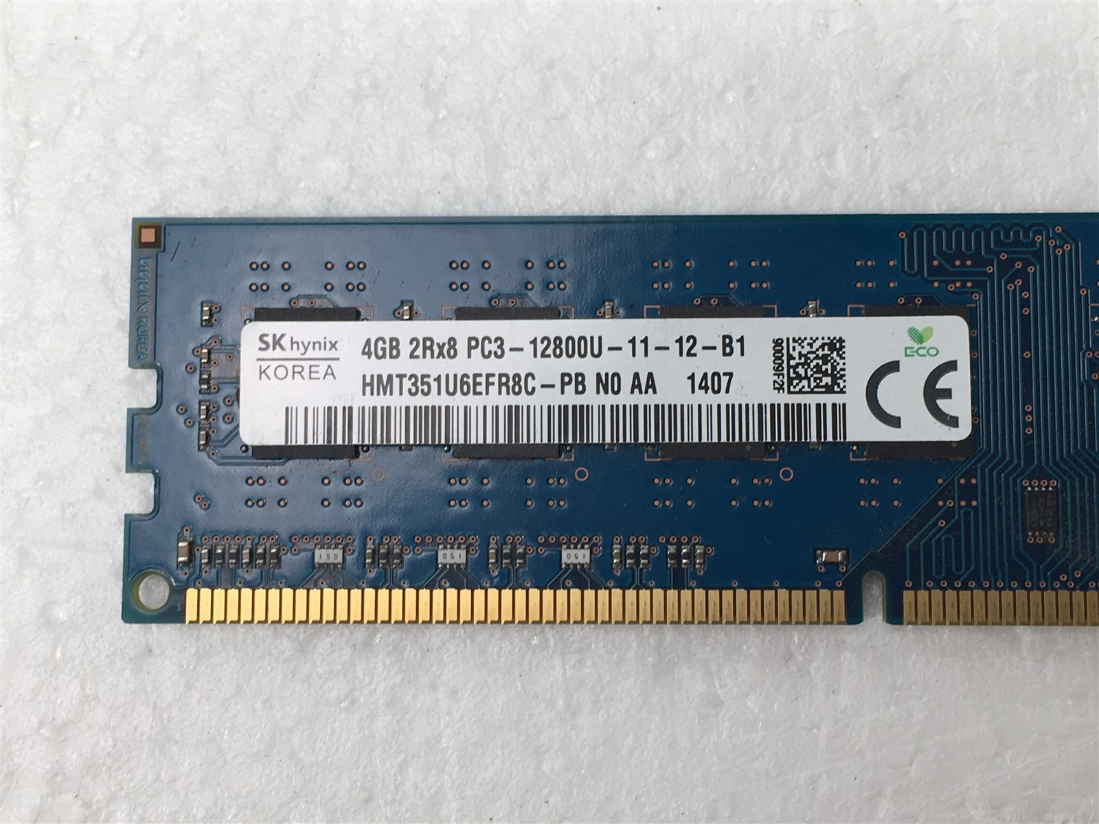 SK Hynix 4GB Desktop DIMM RAM PC3-12800U-11-12-B1 HMT351U6EFR8C-PB