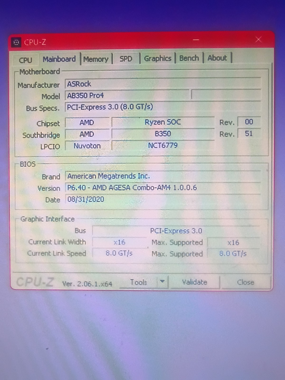 ASRock AB350 Pro4 + Ryzen 2400G CPU w/Fan + 16GB memory + 128Gb NVMe +faceplate