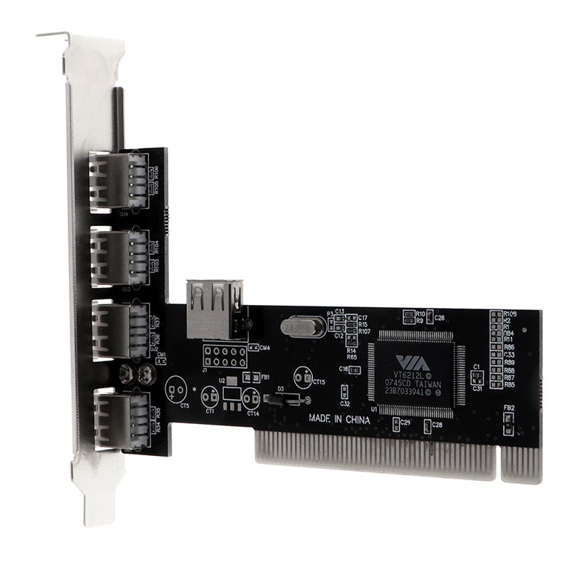 USB 2.0 4 Port 480Mbps High Speed VIA HUB PCI Controller Card Adapter PYEp9