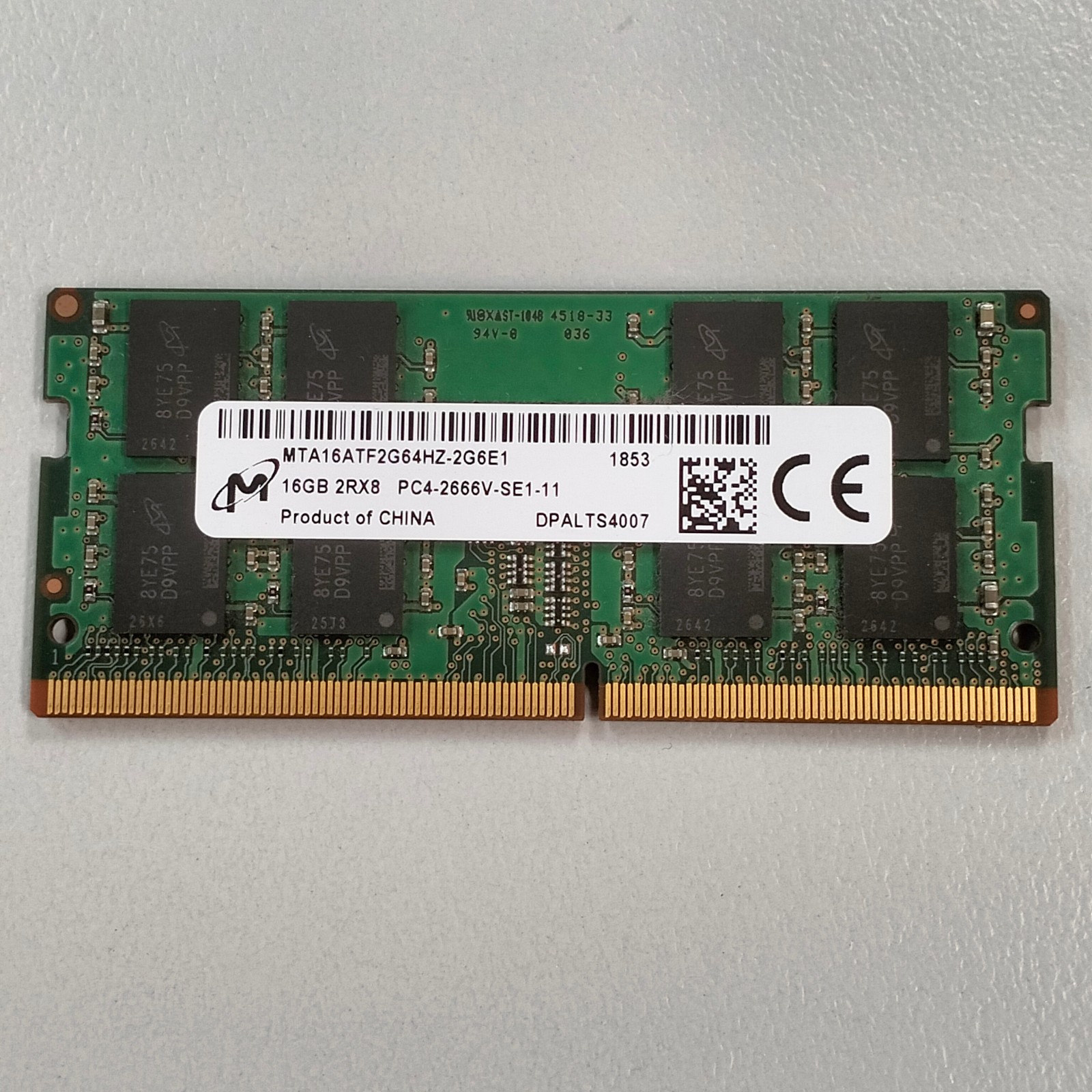 Micron 16GB DDR4 RAM PC4-21300 2666MHz non-ECC SODIMM MTA16ATF2G64HZ-2G6E1