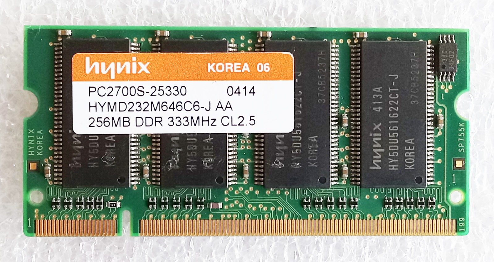Hynix 256MB DDR SODIMM Memory RAM, 333MHz, PC2700S