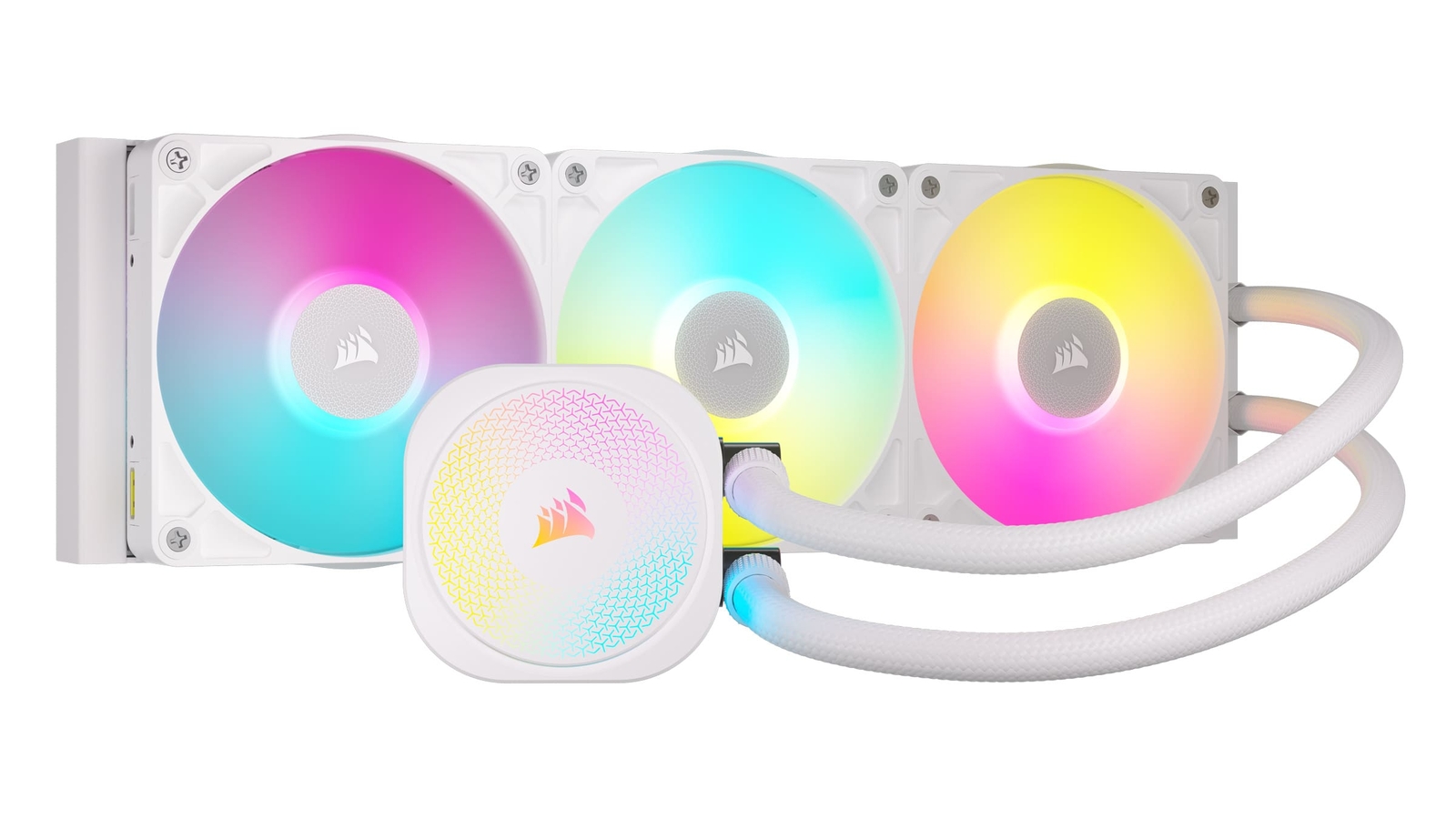 CORSAIR – iCUE LINK TITAN 360 RX Liquid CPU Cooler with RGB Lighting – White