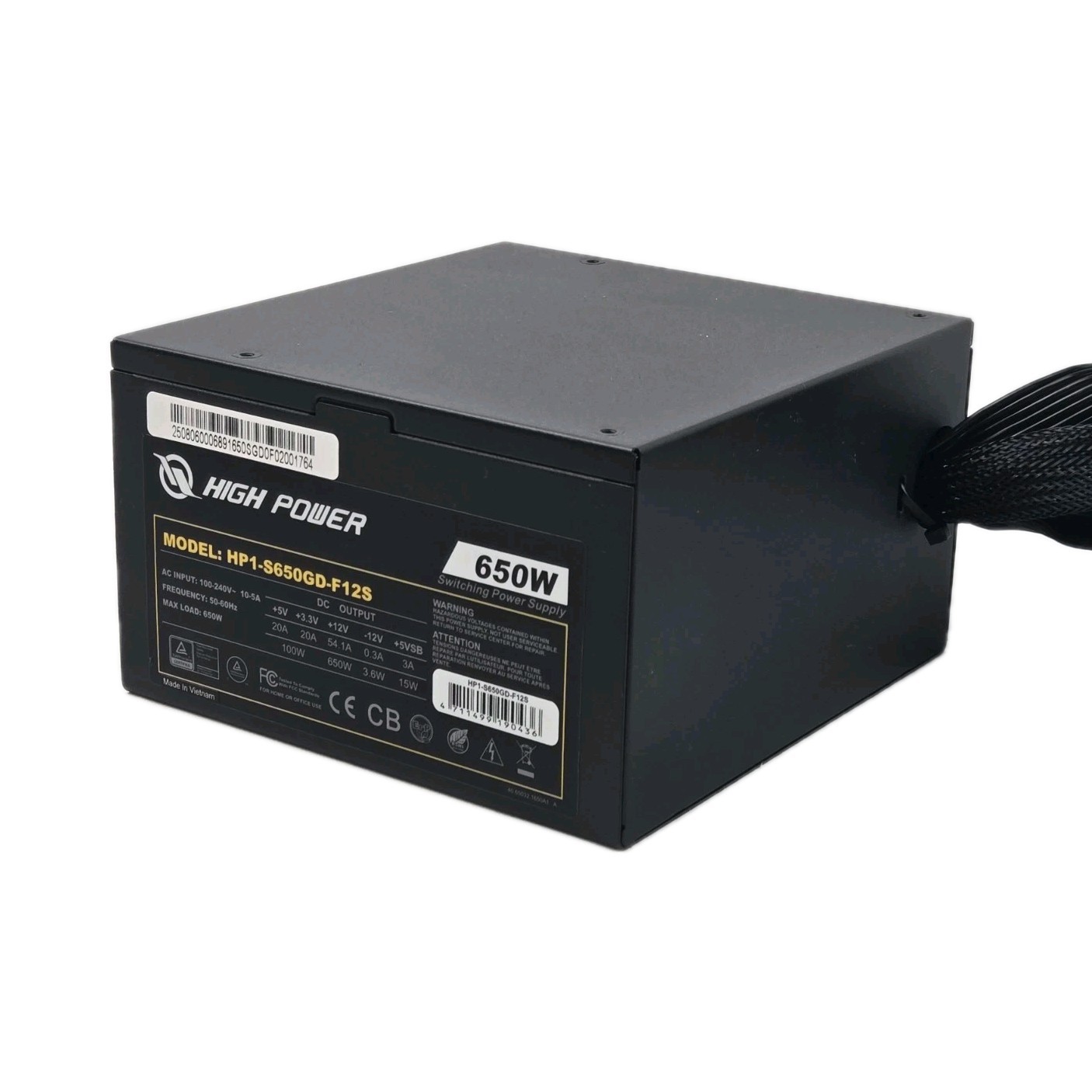 High Power 650W ATX Switching Power Supply HP1-S650GD-F12S 20+4 Pin