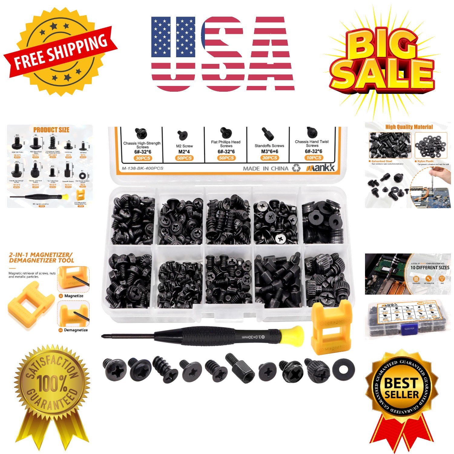 Computer Screws Motherboard Standoffs, PC Case, Fan, SSD, CD-ROM Screws for D…