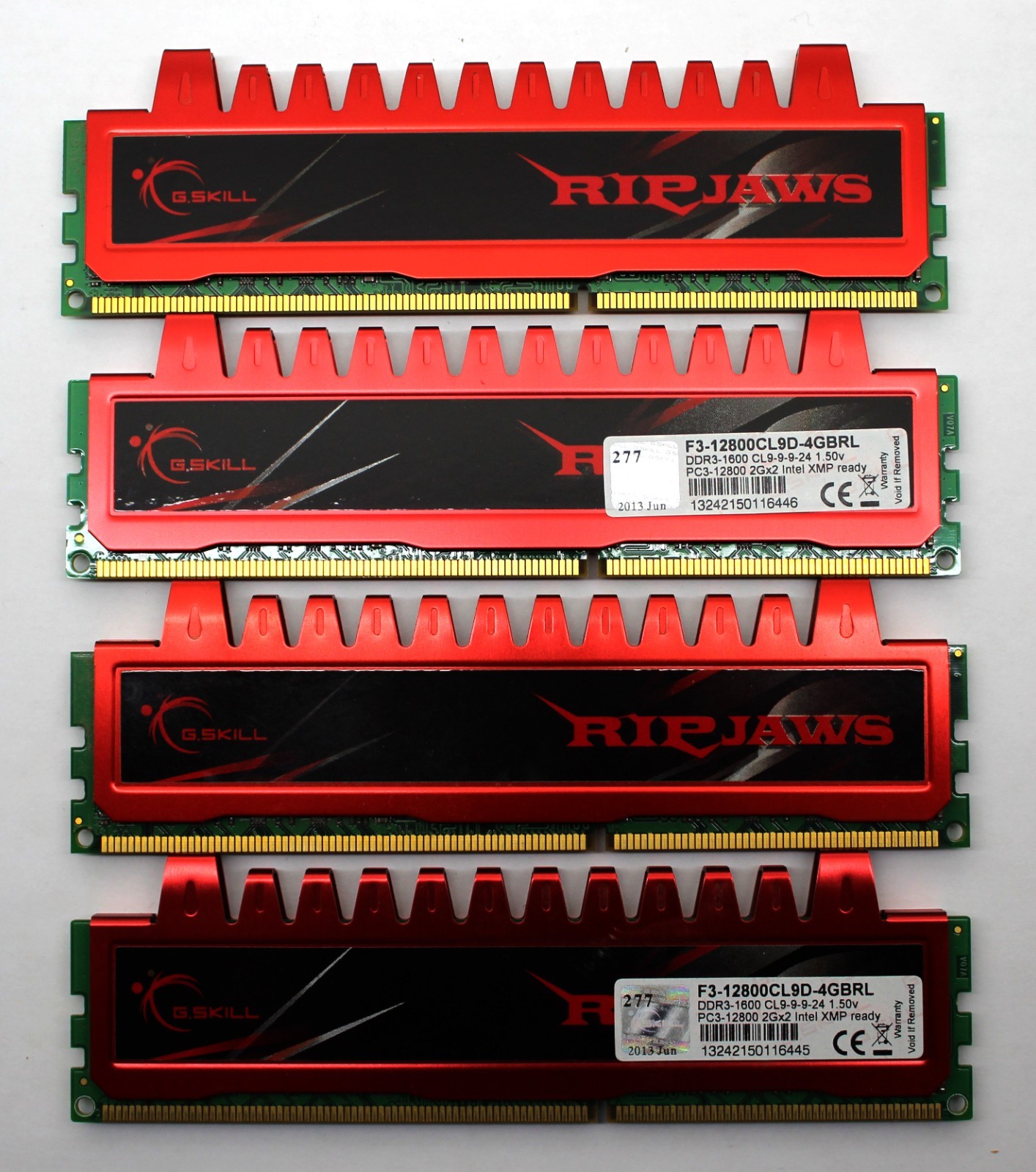 G.Skill Ripjaws 8GB DDR3 – 1600MHz – (4 x 2GB) F3-12800CL9D-4GBRL