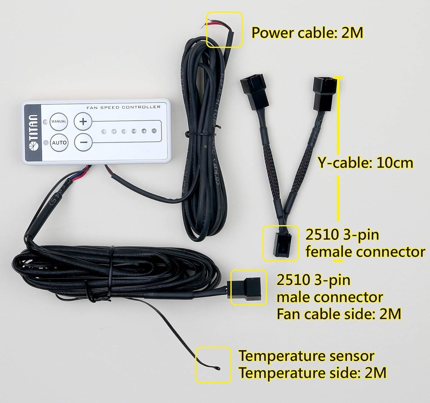 12V Waterproof Cooling Fan with Speed Controller for RV Fridge Ventilation