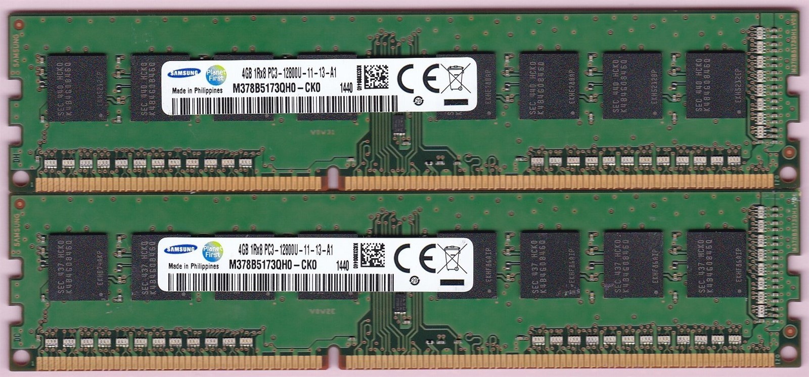 8GB 2x4GB PC3-12800 DDR3-1600 SAMSUNG Ram Memory M378B5173QH0-CK0 1.5V Kit PH