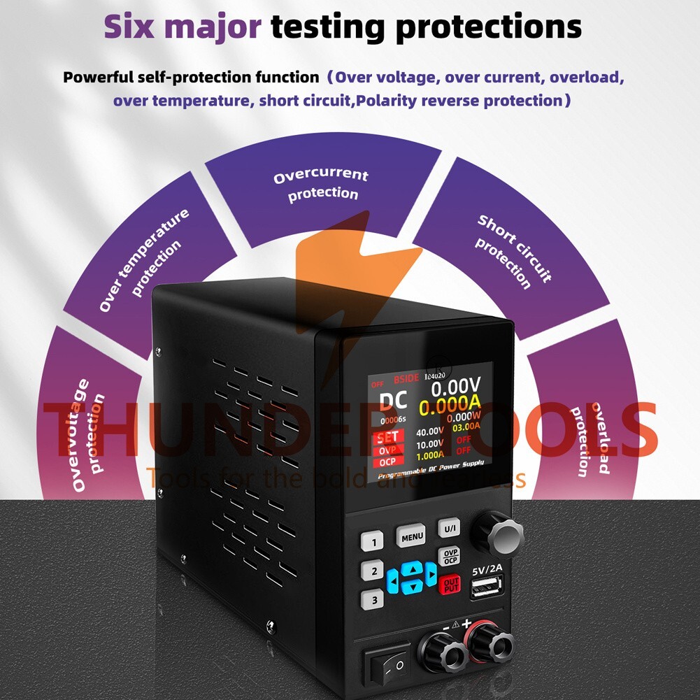 Thunder Tools 0-30V 0-10A Programmable Direct Current Powersupply 4-Digit