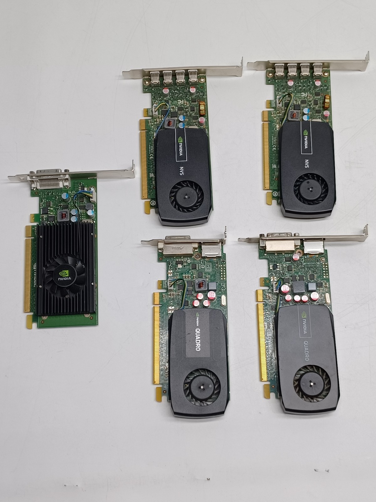 Lot of 5 MISC Nvidia GPUs 1x low profile, 4x Full height