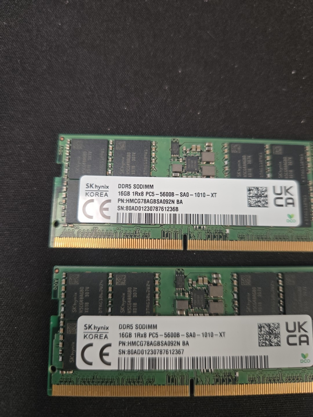 SK Hynix 32GB (2X 16GB) DDR5 5600MHz PC5-44800 1RX8 Laptop SODIMM Ram aw2426a