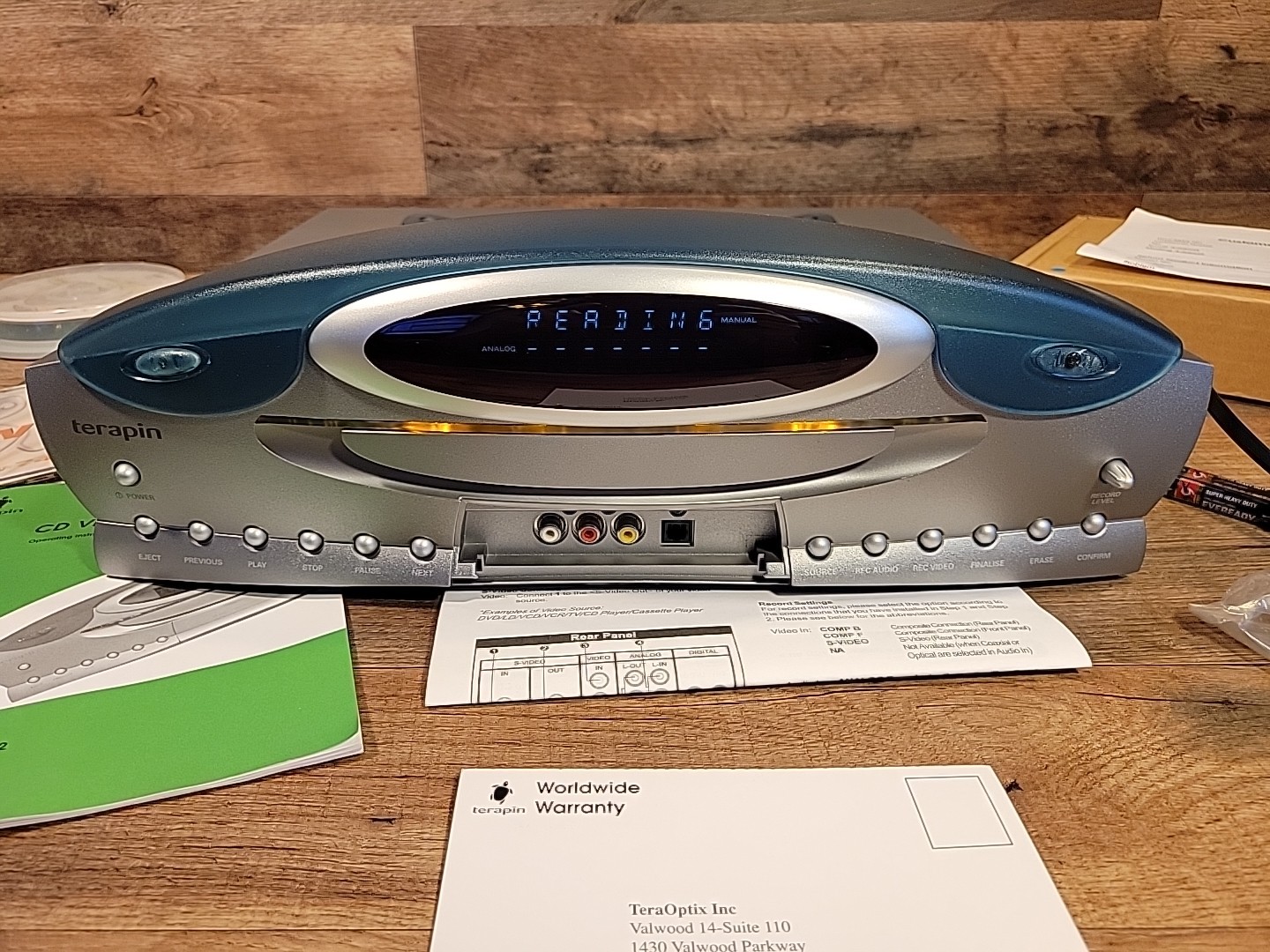 Terapin CD Audio Video Recorder Open Box w/ Accessories. Tested Working. TX-0002