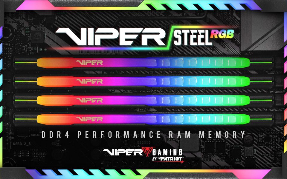 Patriot Viper Steel RGB 16GB 32GB 64GB PC RAM DDR4 3200 3600 288-Pin Memory DIMM