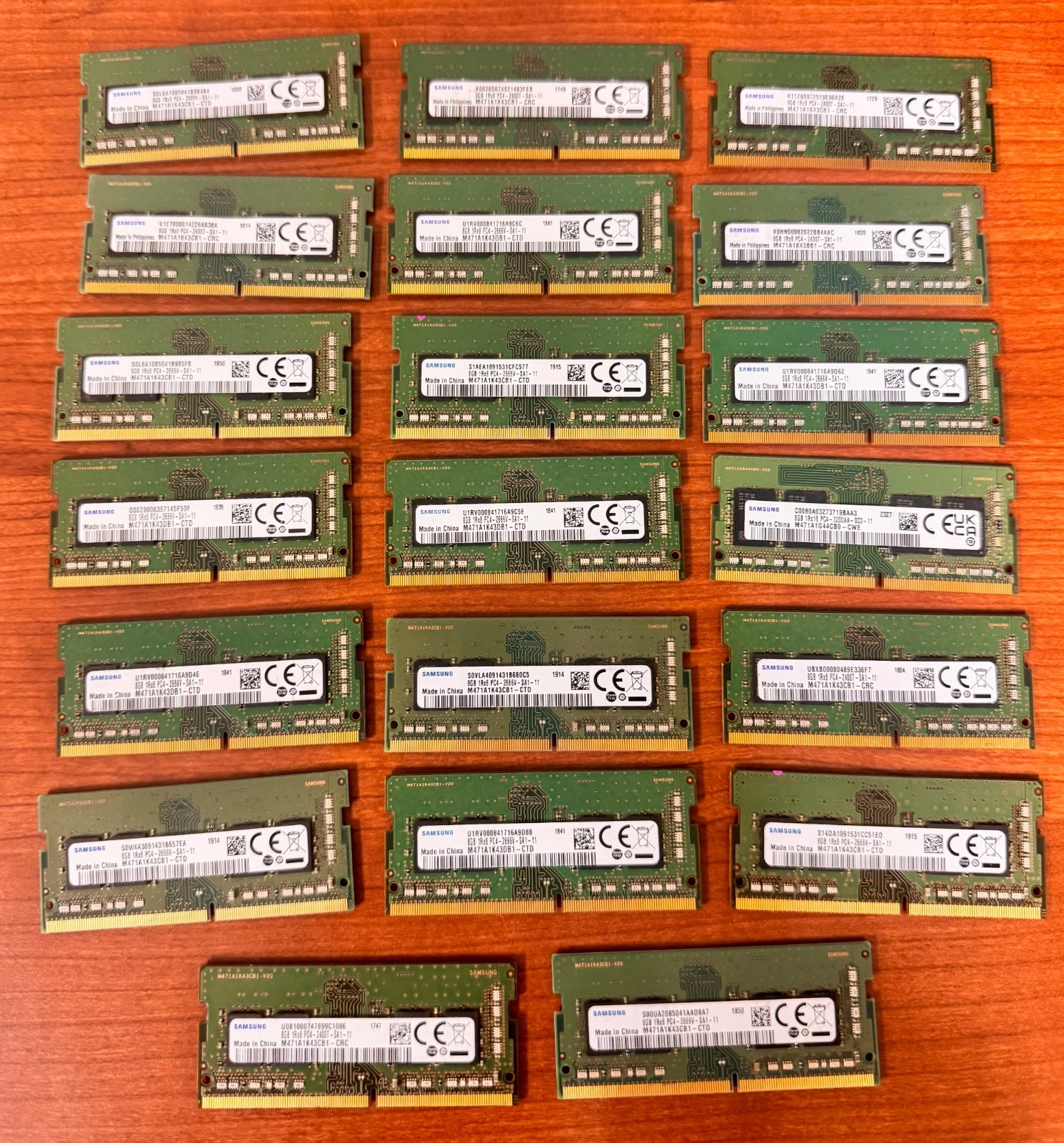 Samsung 8GB DDR4 laptop SODIMM RAM lot of 20