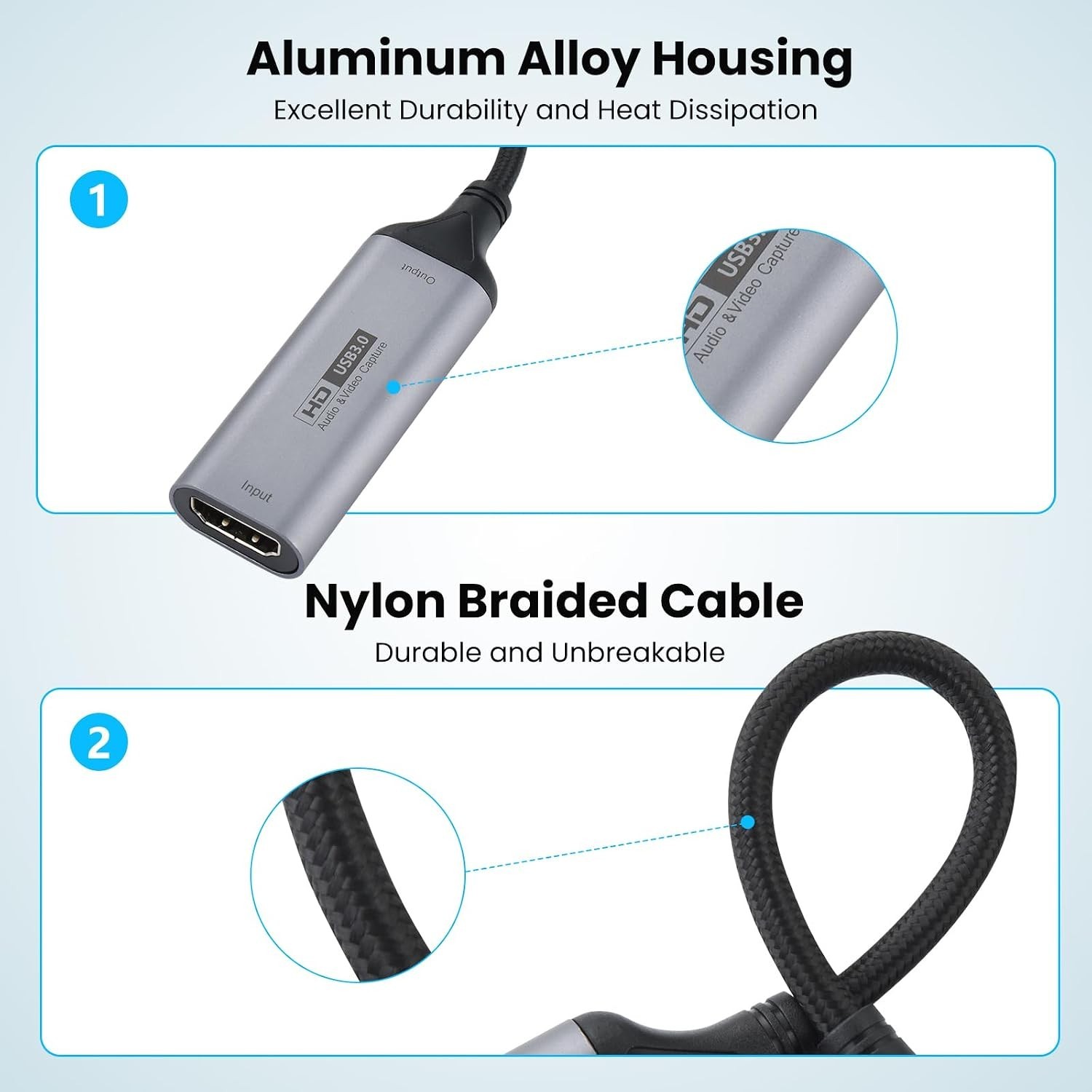 Compact 4K HDMI Capture Card with USB-A/USB-C – Perfect for Gamers & Creators