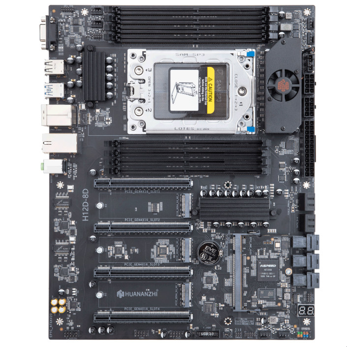 SouthChina H12D-8D Motherboard With AMD EPYC 7T83 64 Core 128Threads 2.45GHz CPU