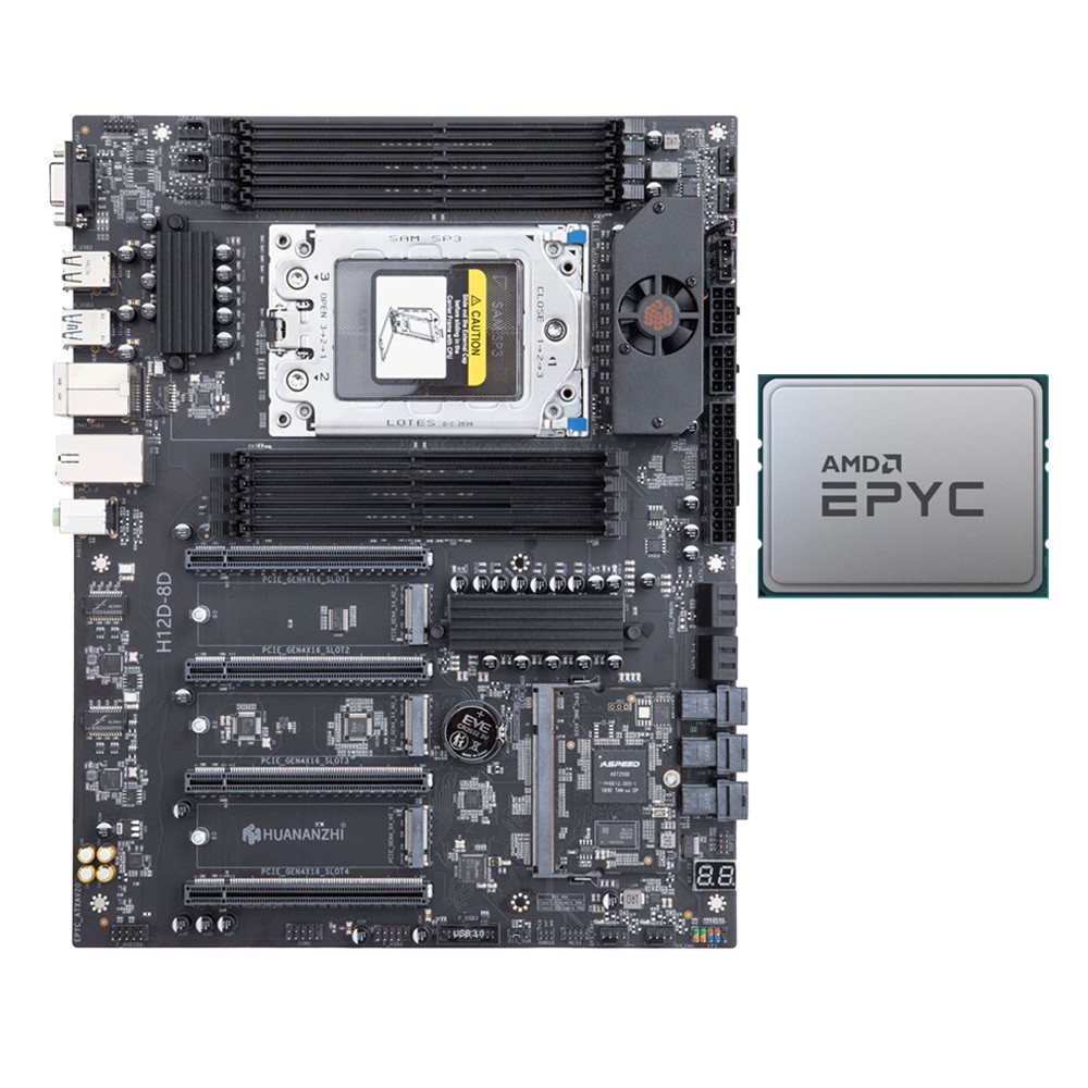 AMD EPYC 7452 32C/64T 2.35GHz+H12D-8D AMD EPYC 7002 DDR4 motherboard BMC IPMI2.0