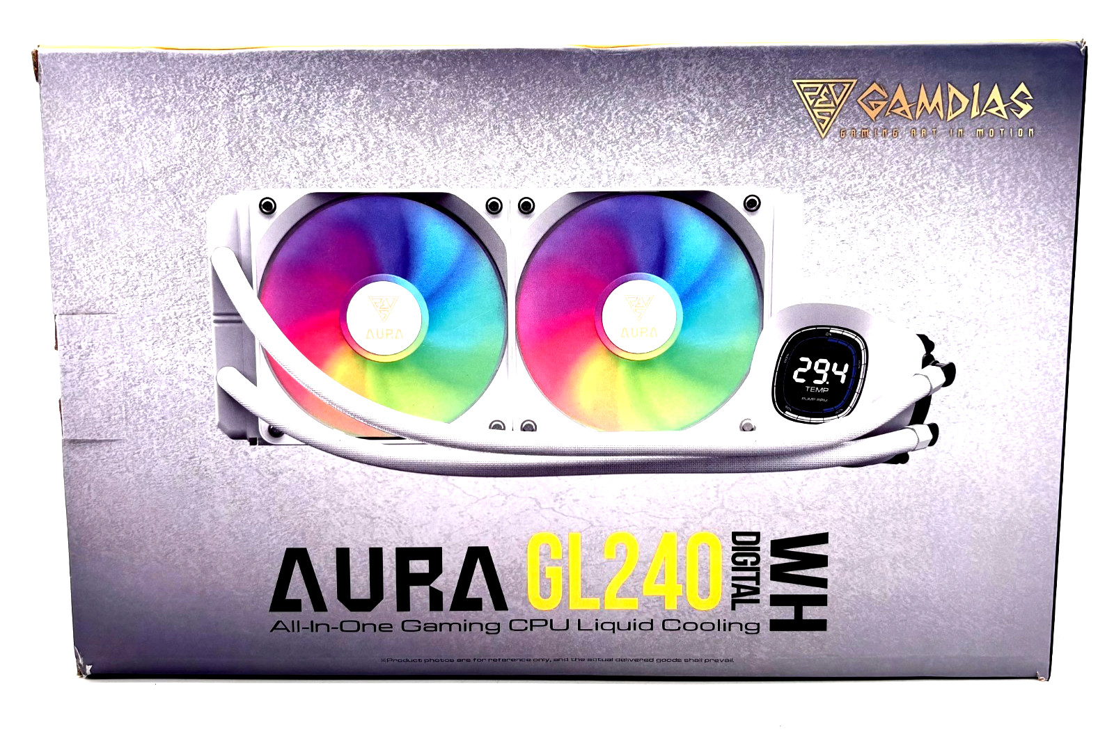 GAMDIAS AURA GL240 WH RGB Liquid CPU Cooler Digital Display White