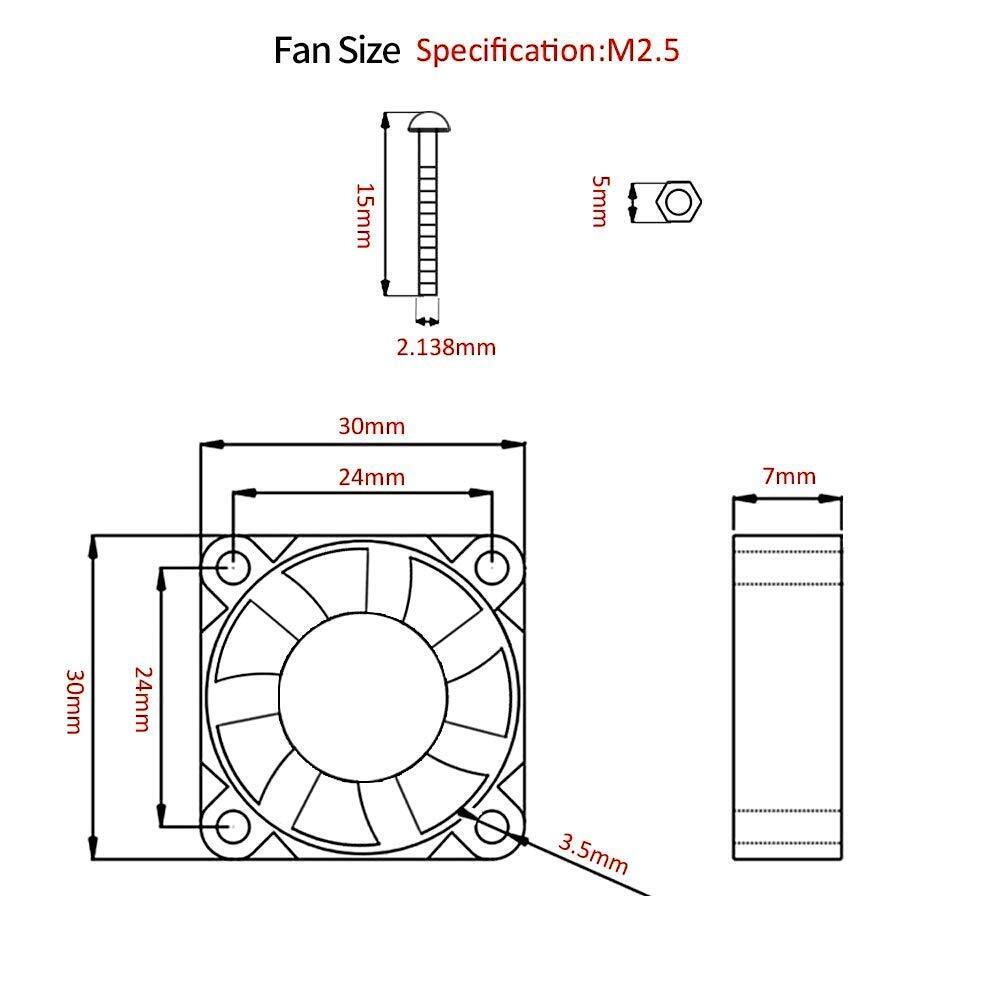 Raspberry Pi Fan, 2pc Cooling Fan,Separating Interface, 3.3V/5V