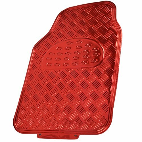 BDK Universal Fit 4-Piece Metallic Design Car Floor Mat – Assorted Colors