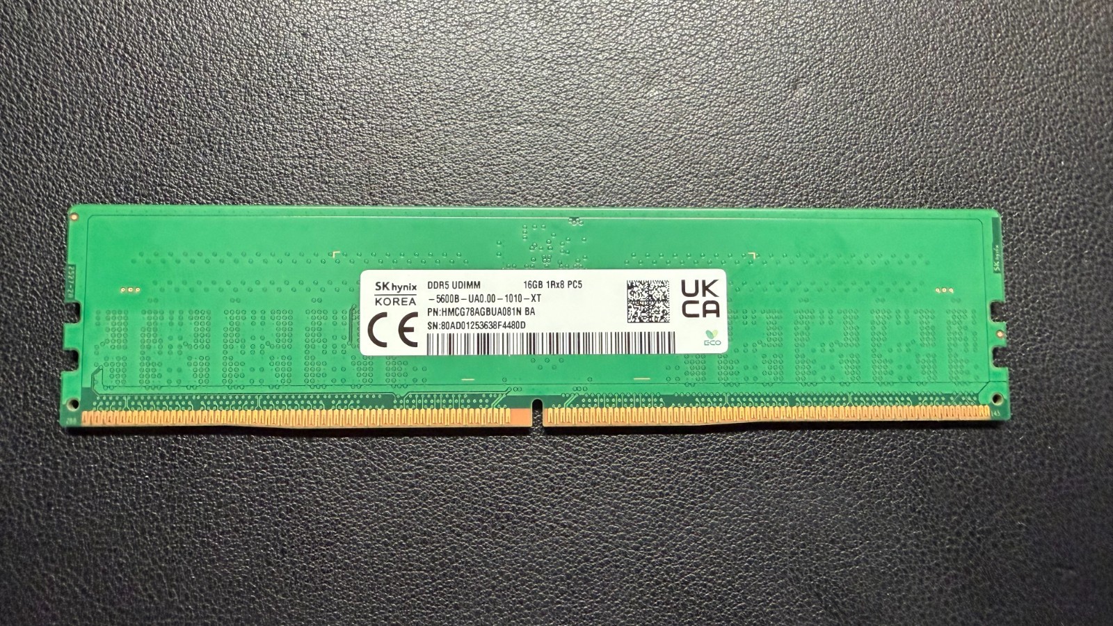 1x16GB SK Hynix DDR5-5600 RAM Desktop Memory (HMCG78AGBUA081N-AA)