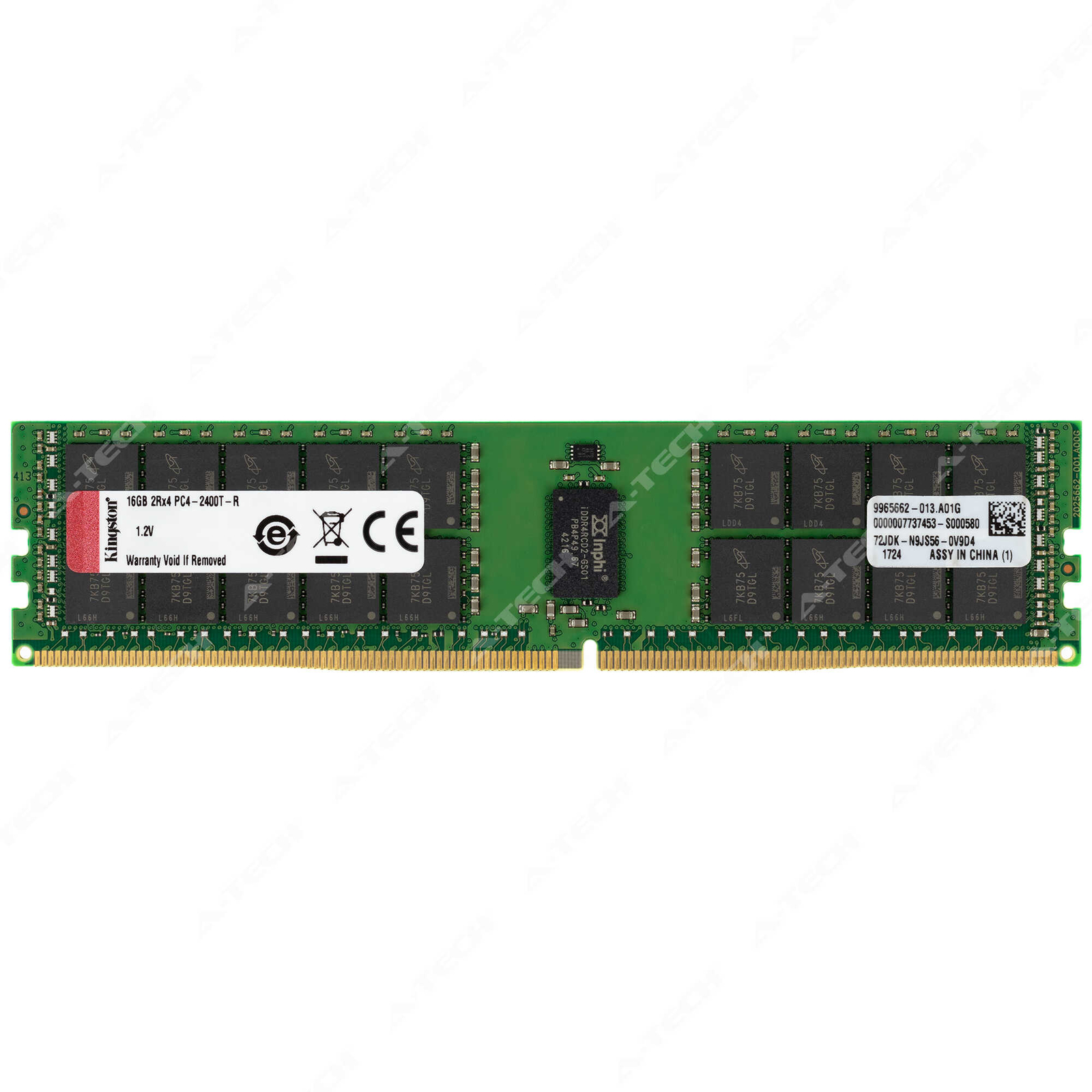Kingston 16GB 2Rx4 PC4-2400 RDIMM DDR4-19200 ECC Registered Server Memory RAM 1x