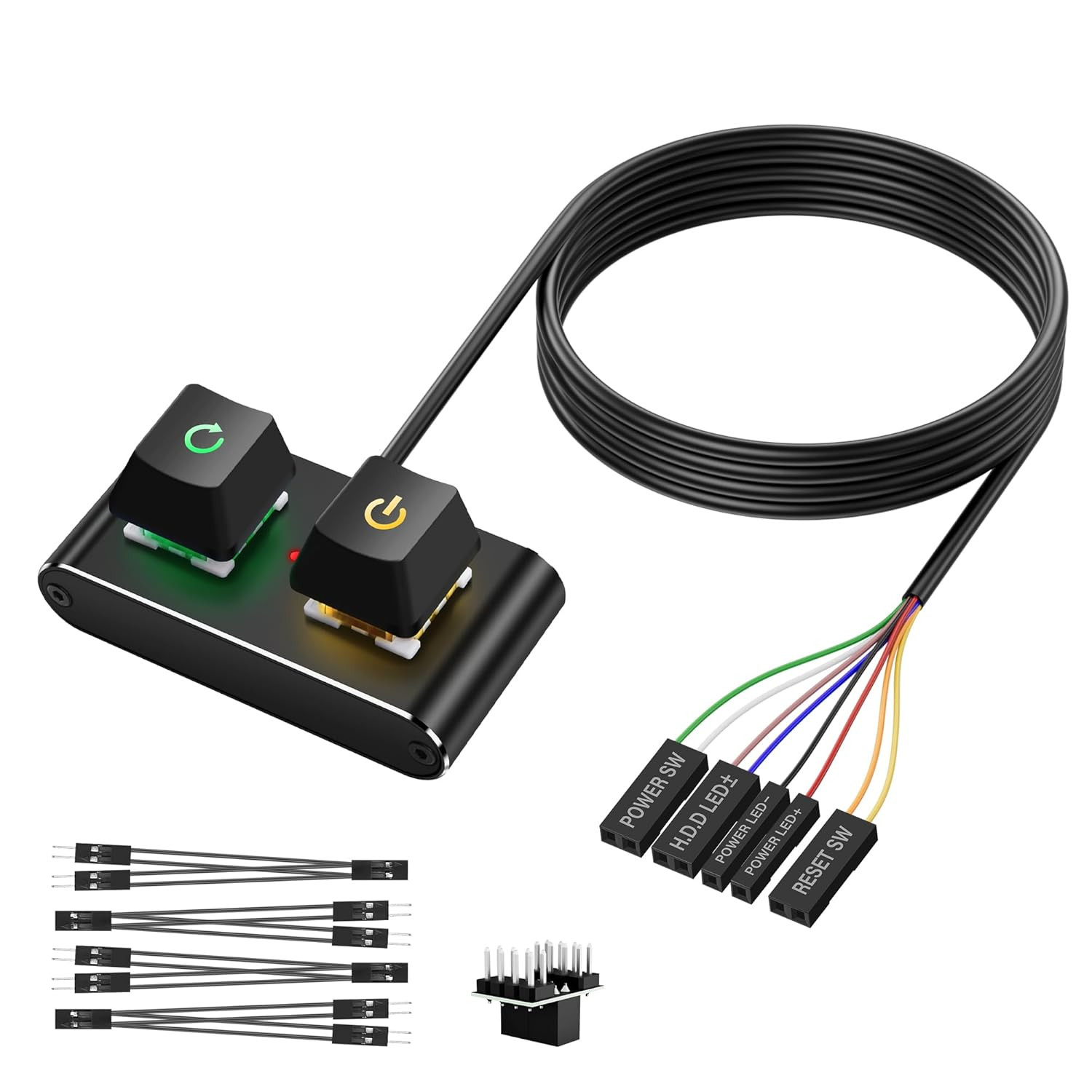 Case Accessories External PC/ATX Switch with RGB LED & HDD Activity Light – 2M/6