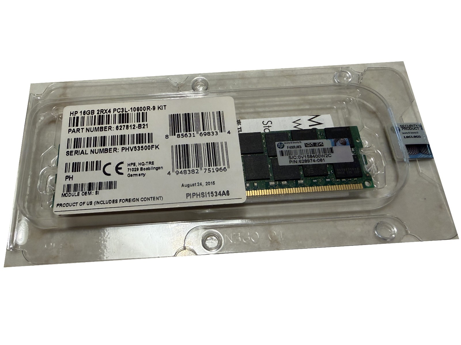 627812-B21 16GB PC3L-10600R Memory HP Proliant DL360 G7 DL370 G7 DL380 G7 DL580