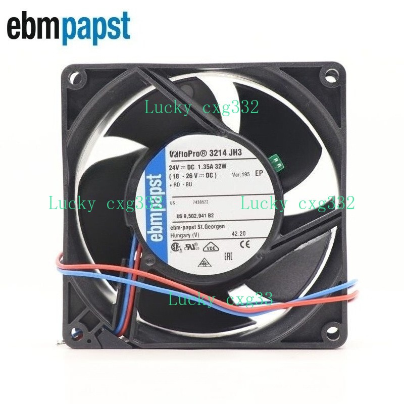 3214JH3 DC 24V Ebmpapst Fan 1.35A 32W 92*92*38MM 2wires Inverter Axial Fans